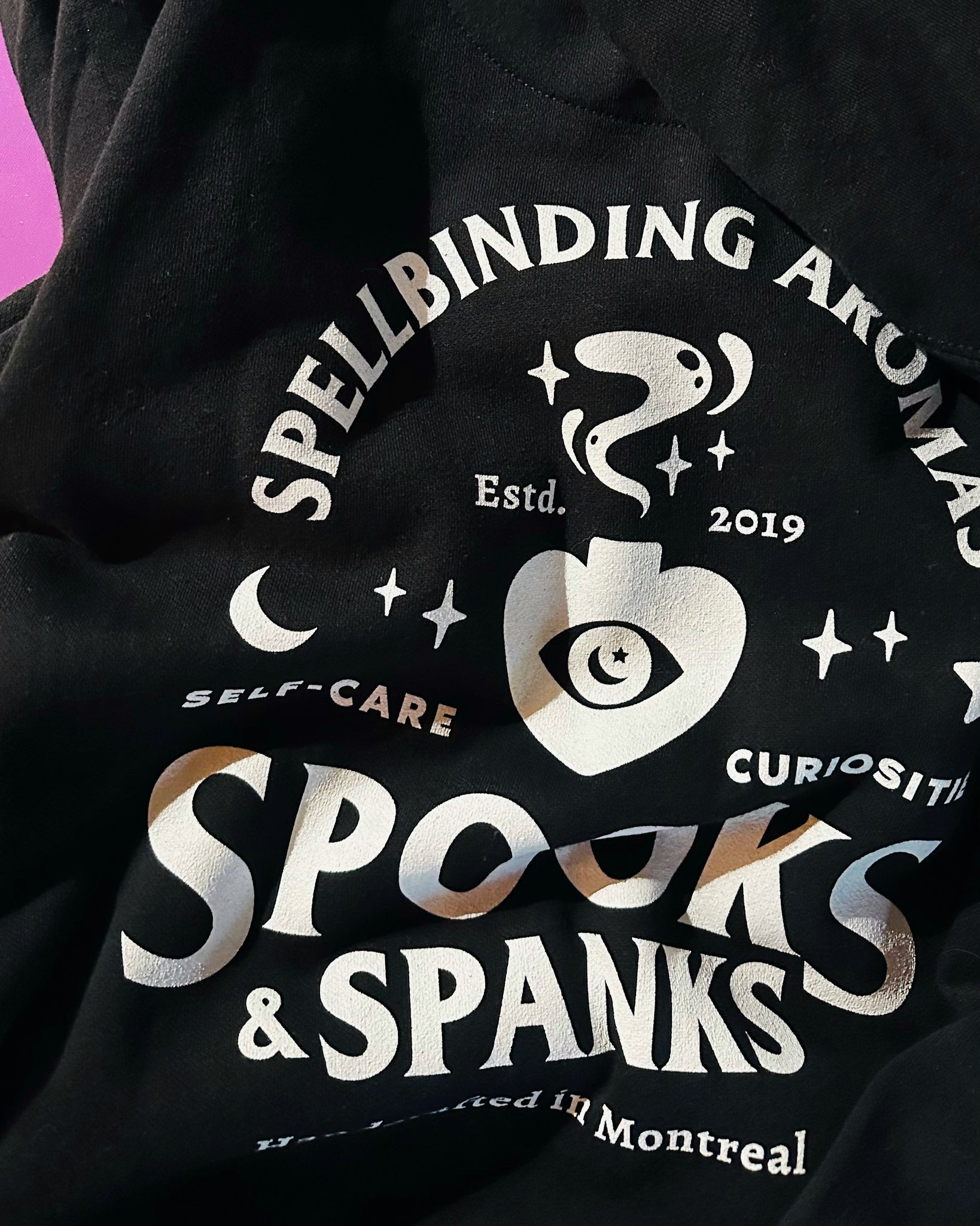 Spellbinding Aromas embroidered + printed hoodie