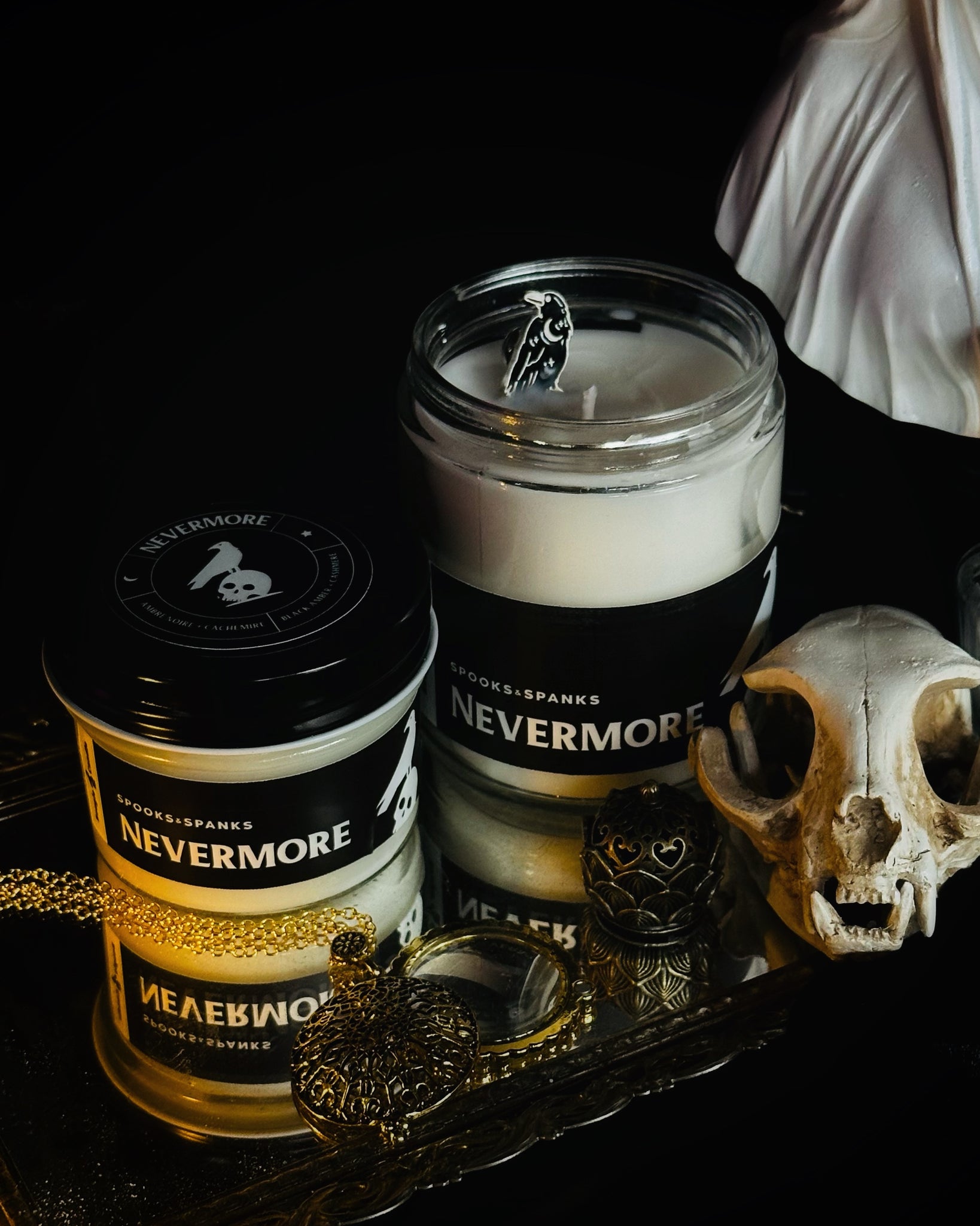 Bougie Nevermore - Ambre noir + cachemire