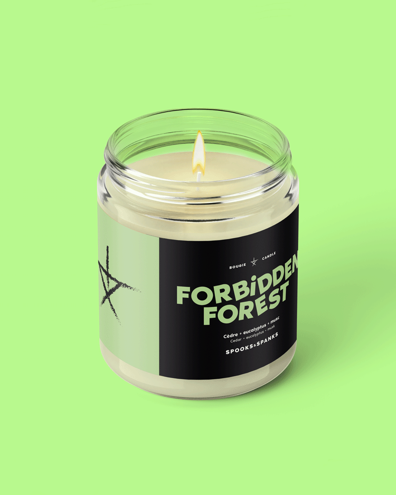 Bougie Forbidden Forest cèdre + eucalyptus + musc