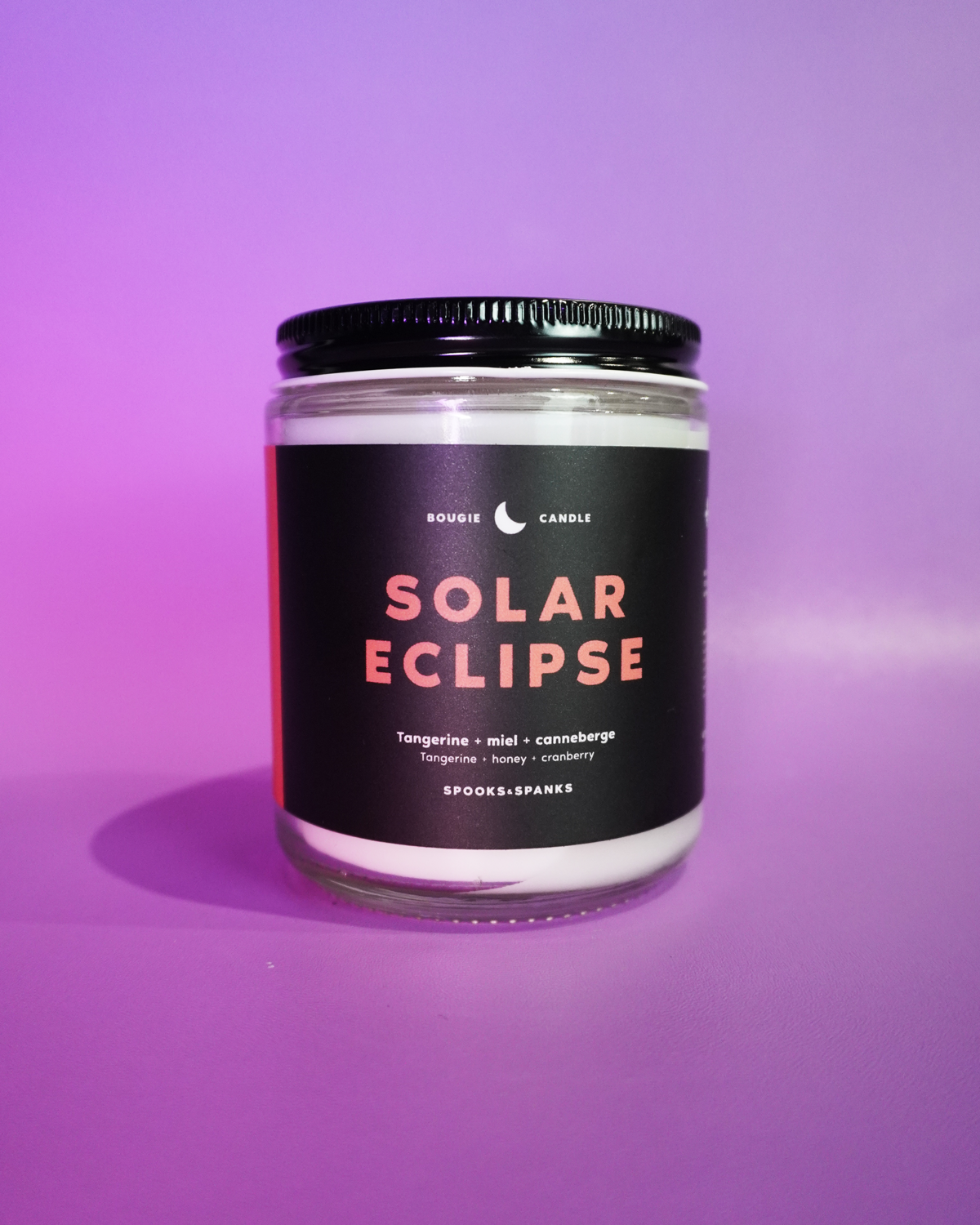 Bougie Solar Eclipse tangerine + miel + canneberge